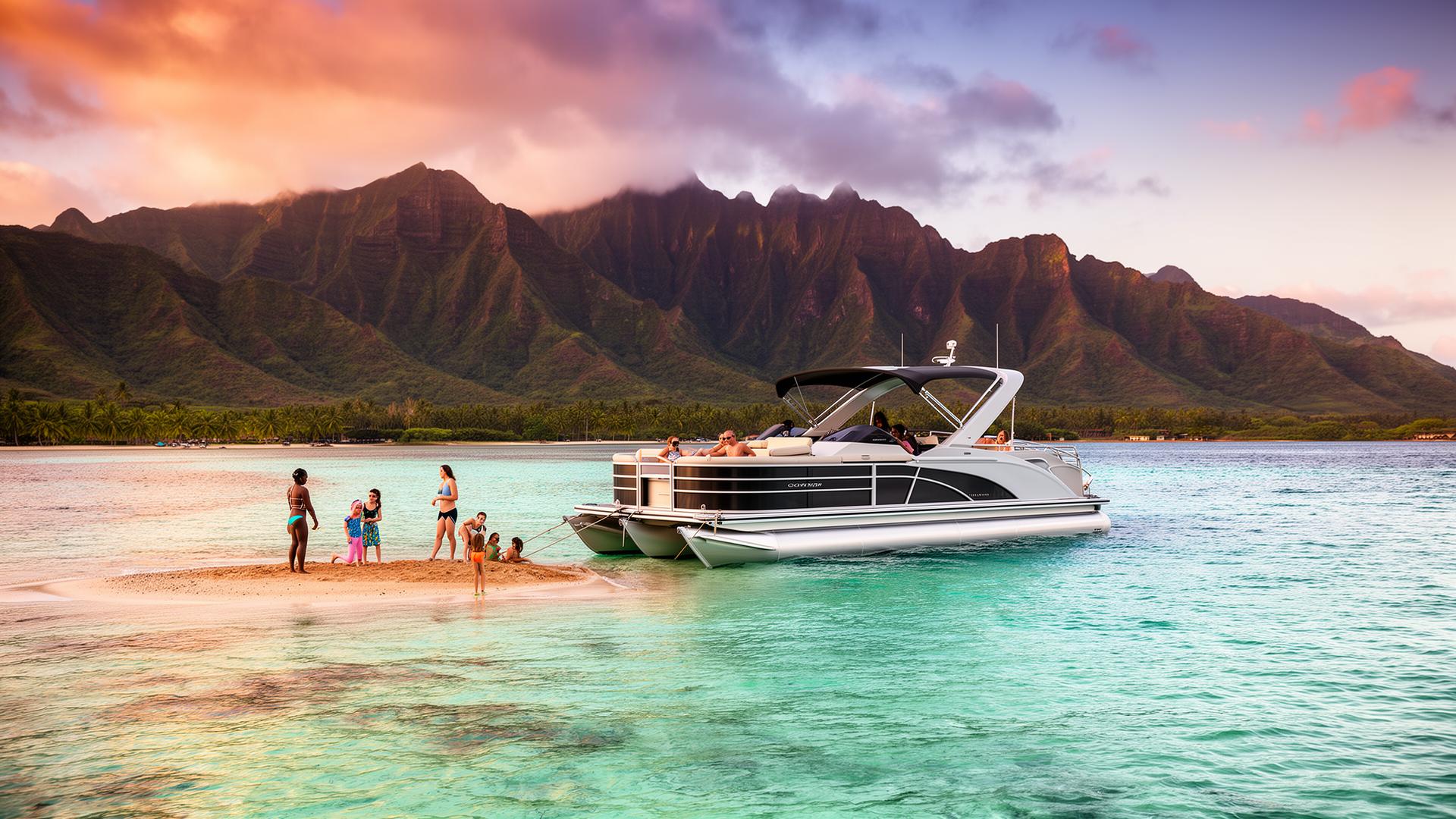 Sandbar gathering at sunset